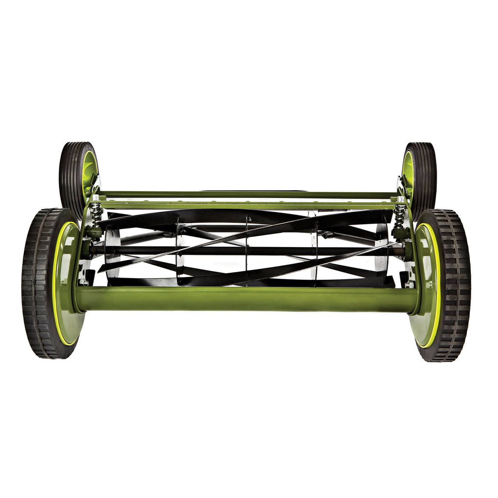 Black Manual Reel Mower with Grass Catcher S60857