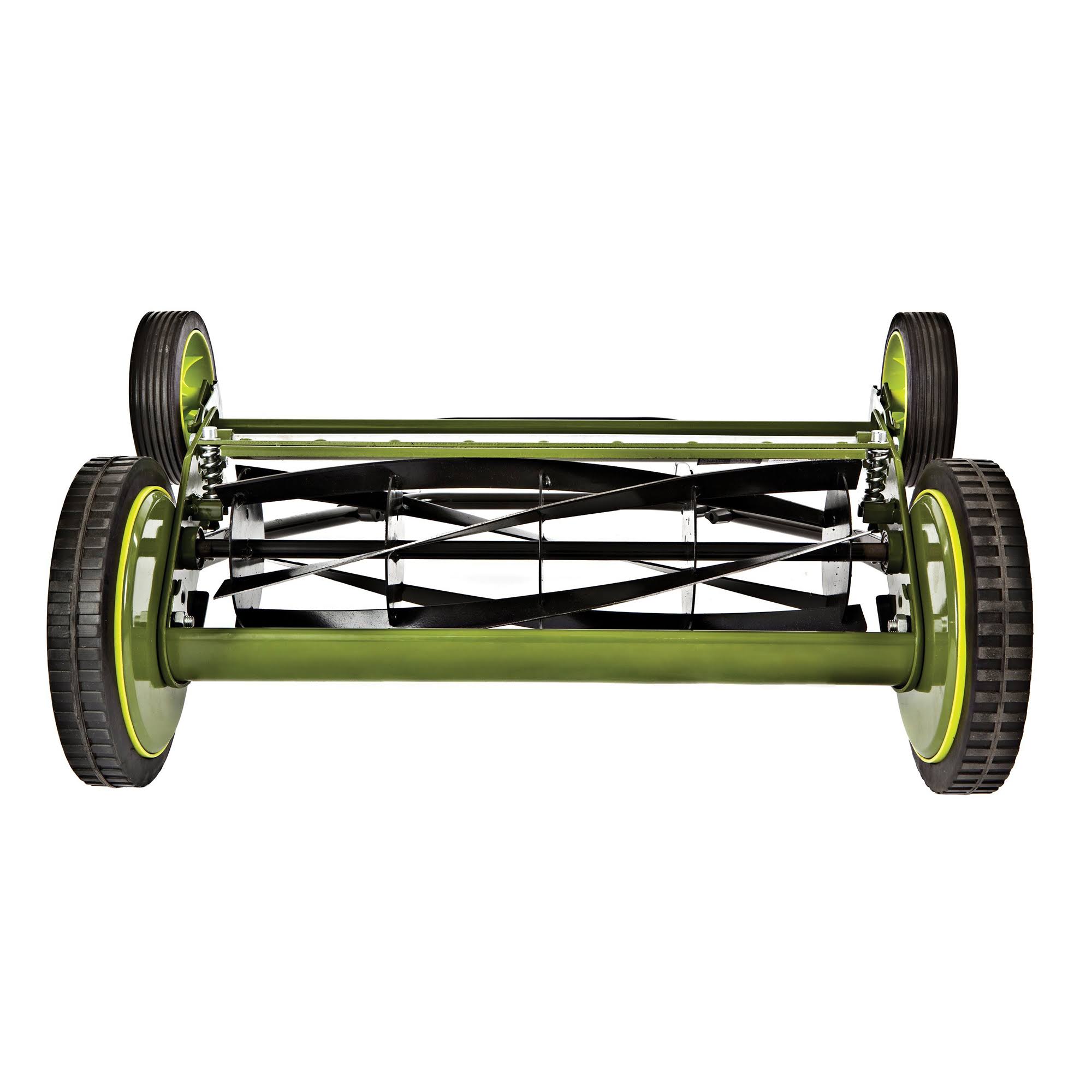 Black Manual Reel Mower with Grass Catcher S60857