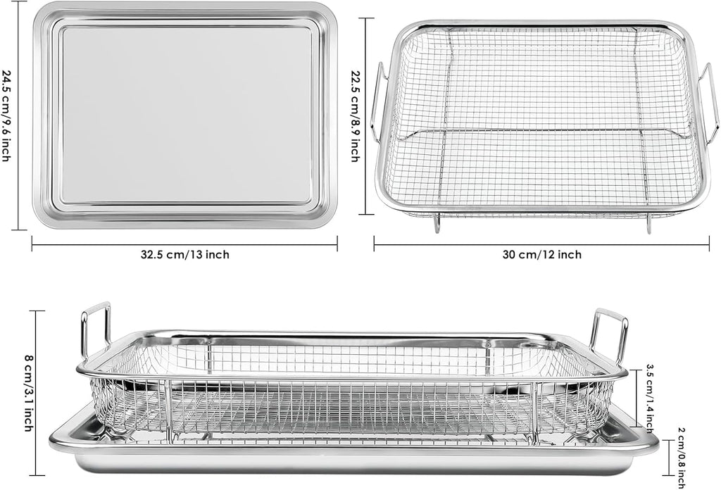 Set of 2 Stainless Steel Filter Basket 13 x 10 Inches D523