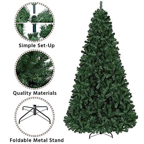 6ft Artificial Christmas Tree with Metal Hinges and Foldable Base D295856
