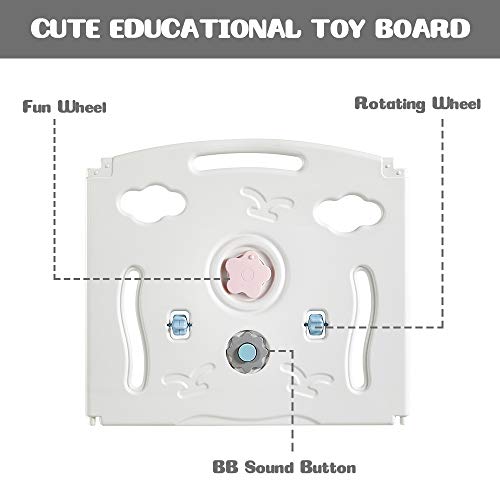 18 Panel White Grey Foldable Baby Playpen with Safety Gate G288