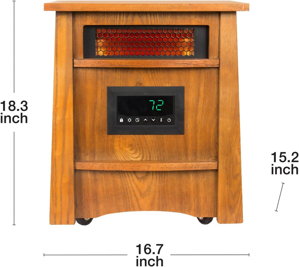 8 Element Infrared Wood Cabinet Heater with Remote Control O699