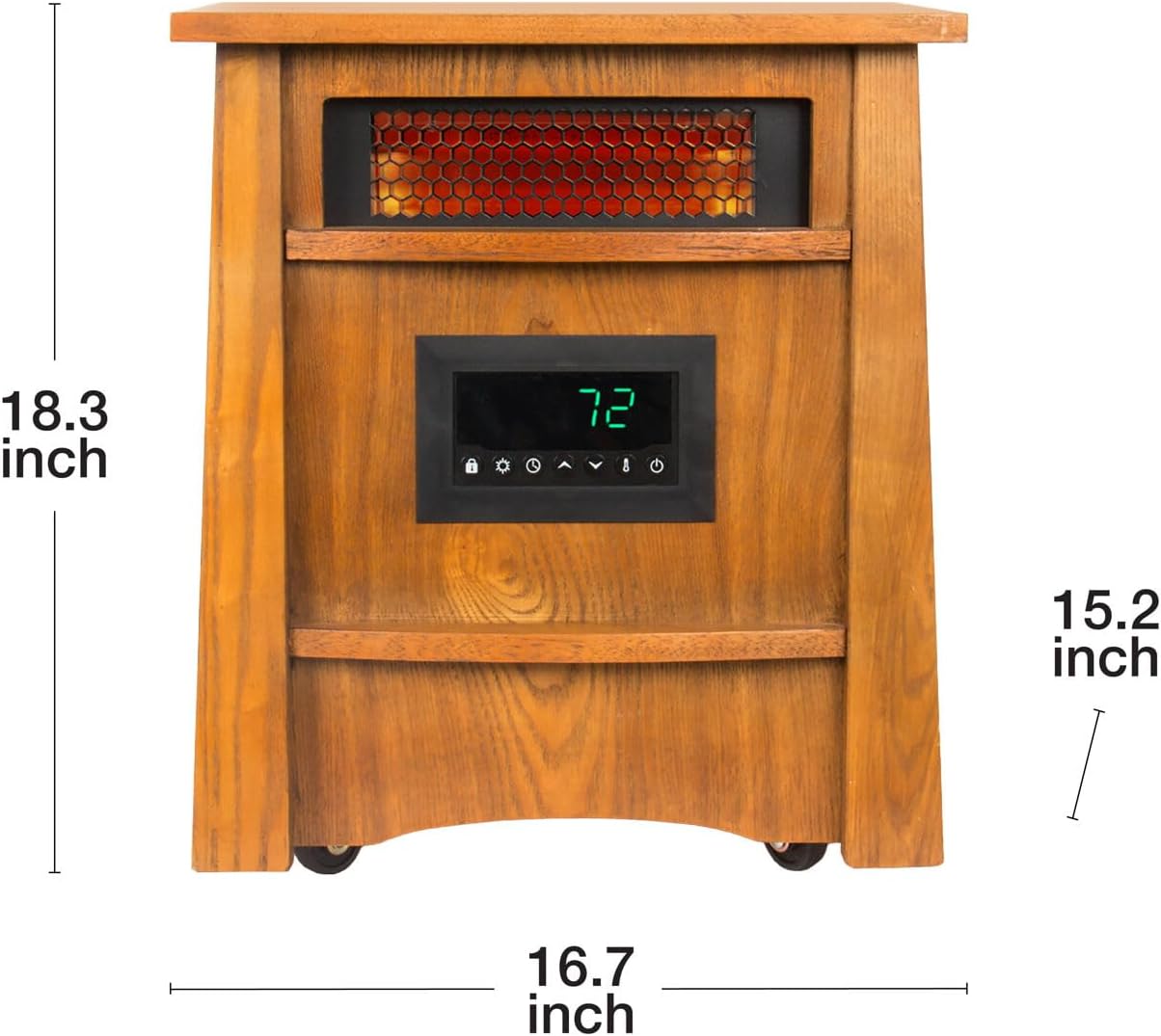 8 Element Infrared Wood Cabinet Heater with Remote Control O699
