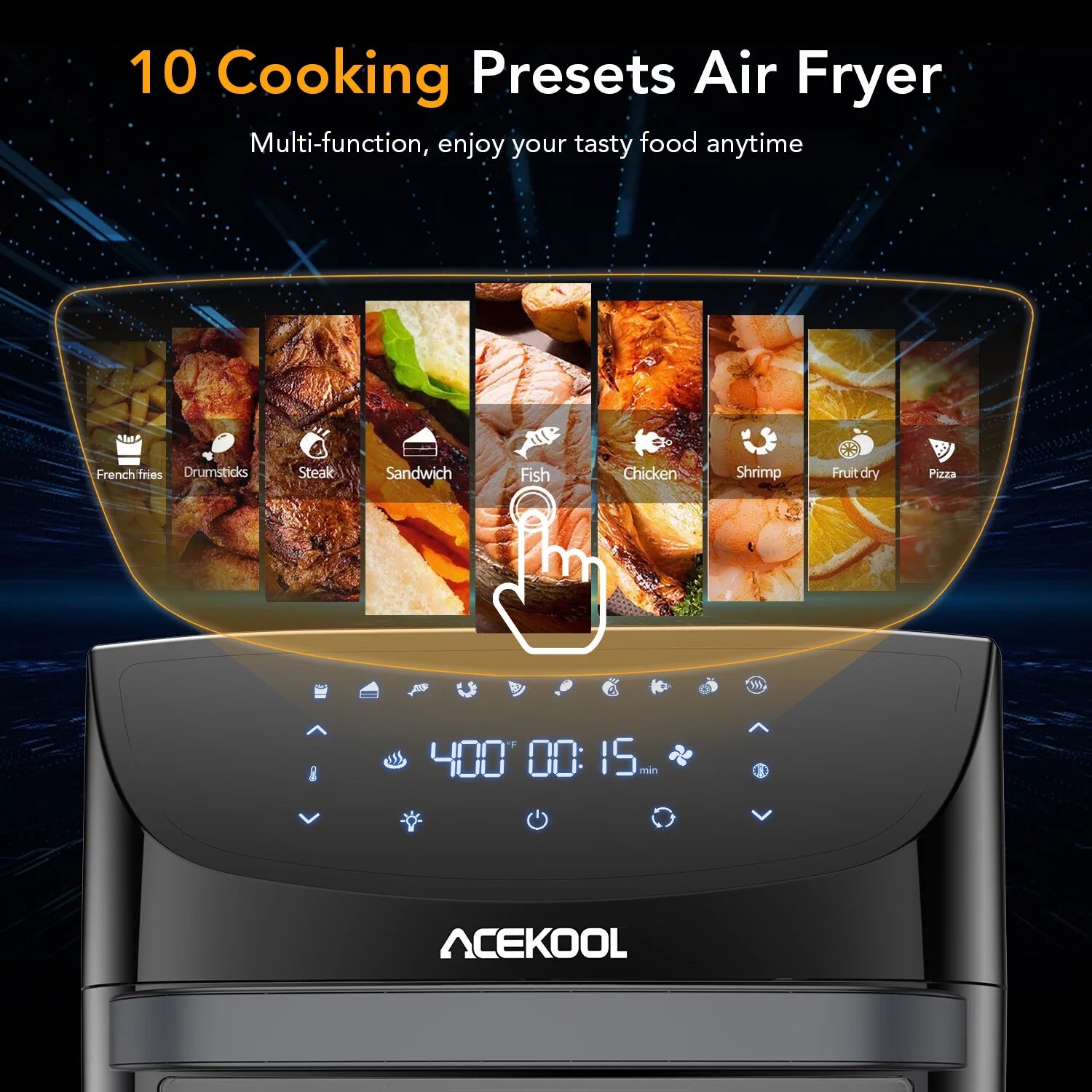 19 Qt 1800 W 10-in-1 Digital Air Fryer Oven D5267