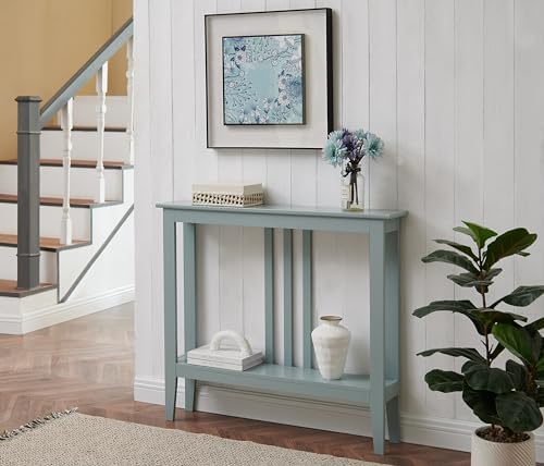 Teal Narrow Console Table with Storage W766