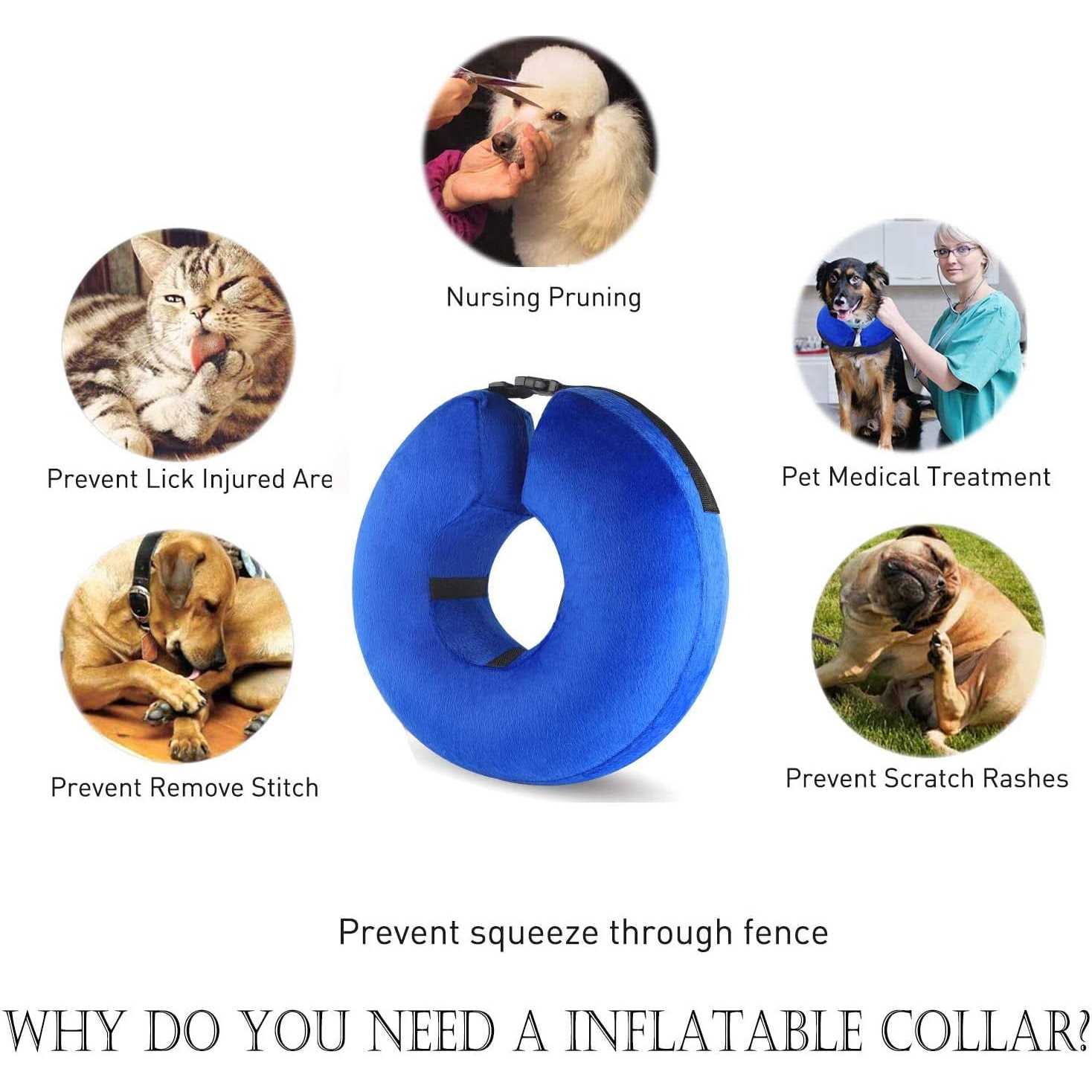 Protective Inflatable Cone Collar for Dogs and Cats E4301