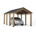 Cedar Framed Metal Roof Carport T9864