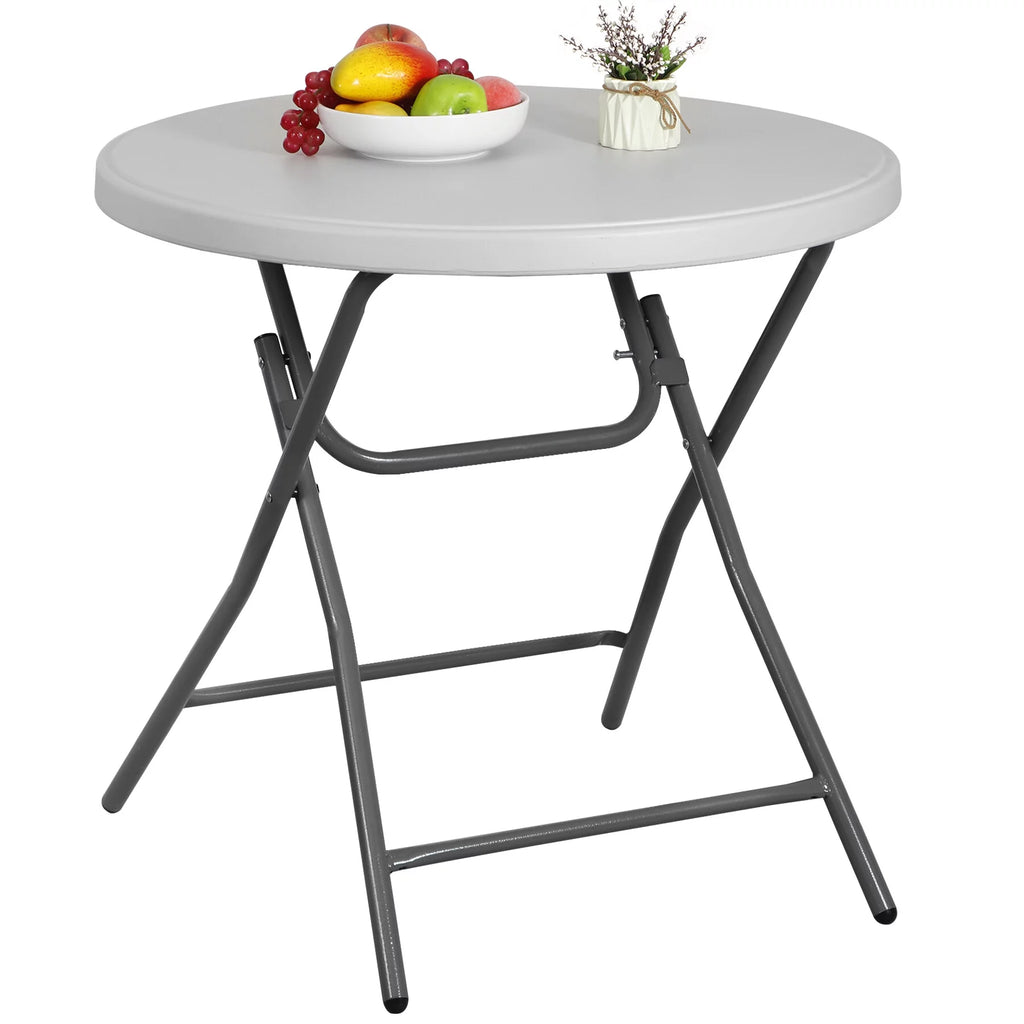 White 32" Round Plastic Dining Table Q774252