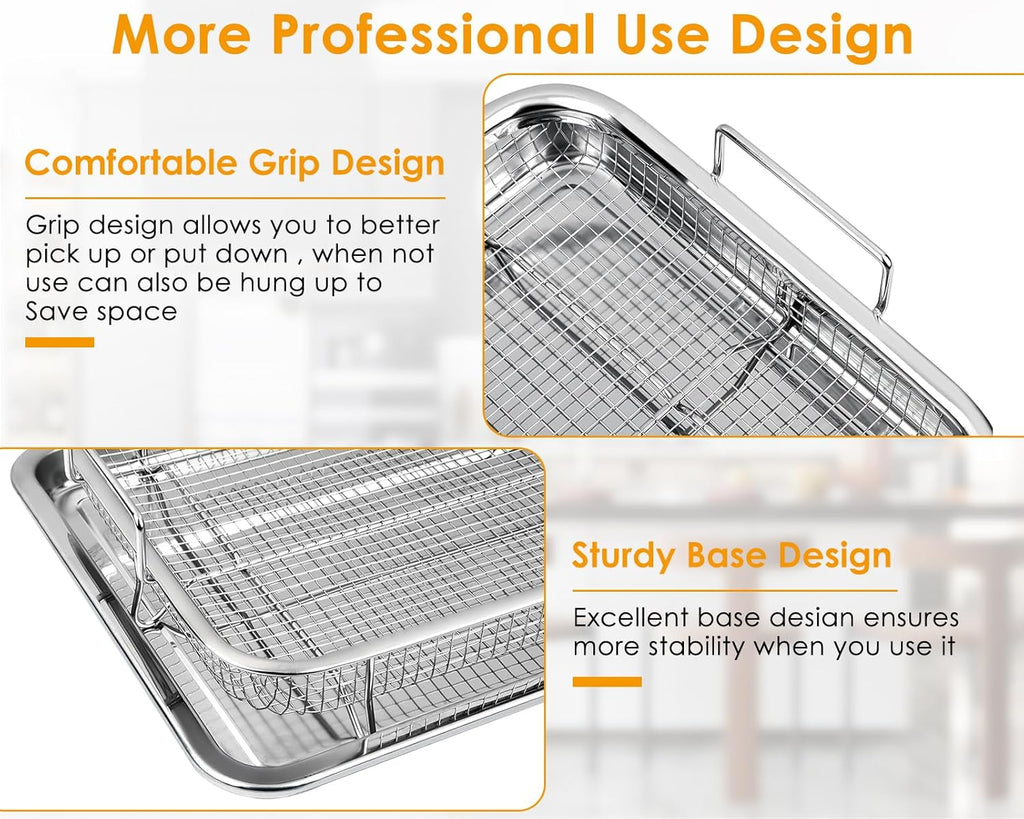 Set of 2 Stainless Steel Filter Basket 13 x 10 Inches D523