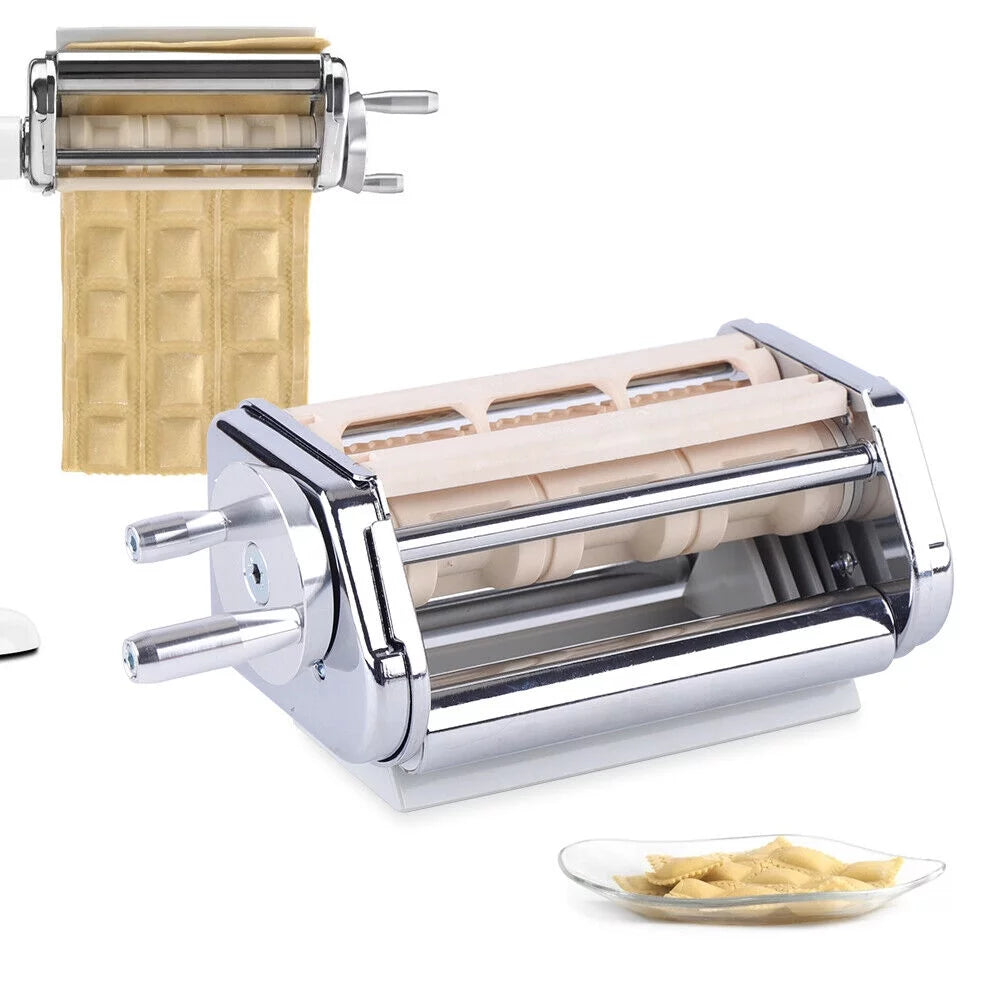Stainless Steel Pasta Roller Cutter Ravioli Maker Attachment Kit C1339