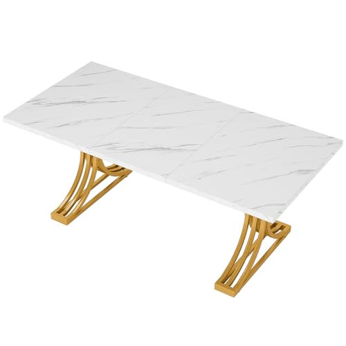 63-Inch Rectangular Dining Table with Grey Table Top and Metal Legs A6584