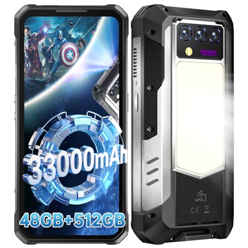 Rugged Smartphone 5G 33000mAh 48GB+512GB Unlocked Android 14 6.8'' FHD+120Hz 200MP M220