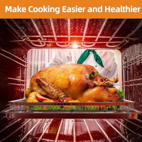 2 Set Non-stick Stainless Steel Air Fryer Basket and Tray with 60 PCS Parchment Papers C691040