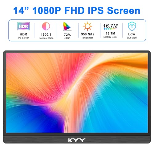 14" FHD 1080P USB-C HDMI Portable Monitor with VESA Mount W493606