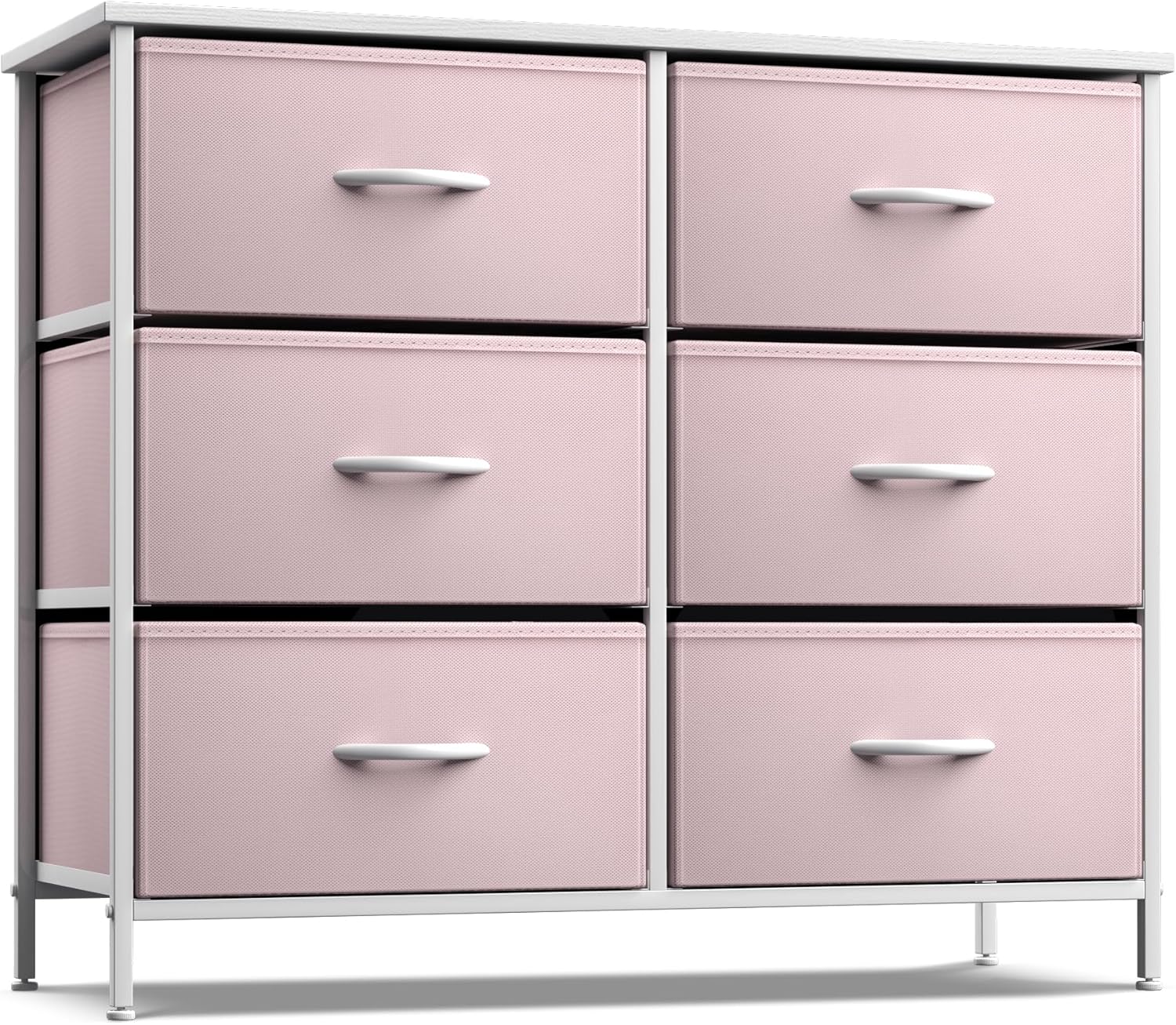 6 Drawer Pink Kids Dresser with Nightstand U886530