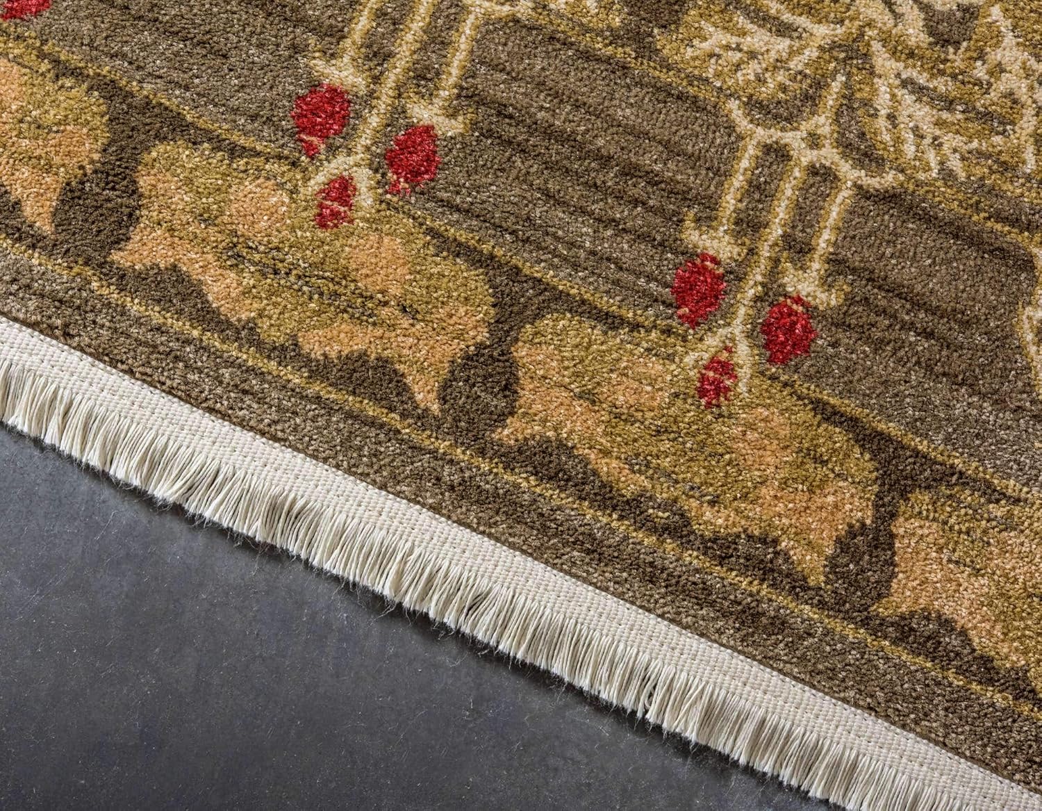 10' 6" x 16' 5" Rectangle Brown Light Blue Area Rug J285291