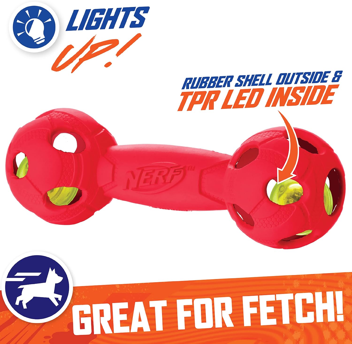 Red Rubber Dog Toy, 7 Inches, Lightweight, Durable, Water Resistant P5997