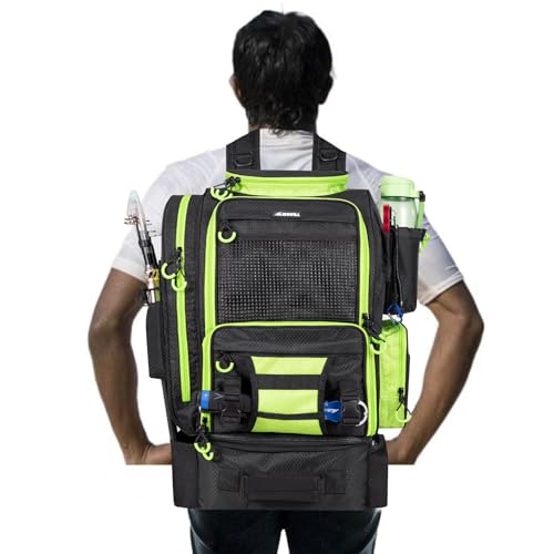 Large Fishing Backpack with Cooler for Tackle Boxes with Rod Holders U113