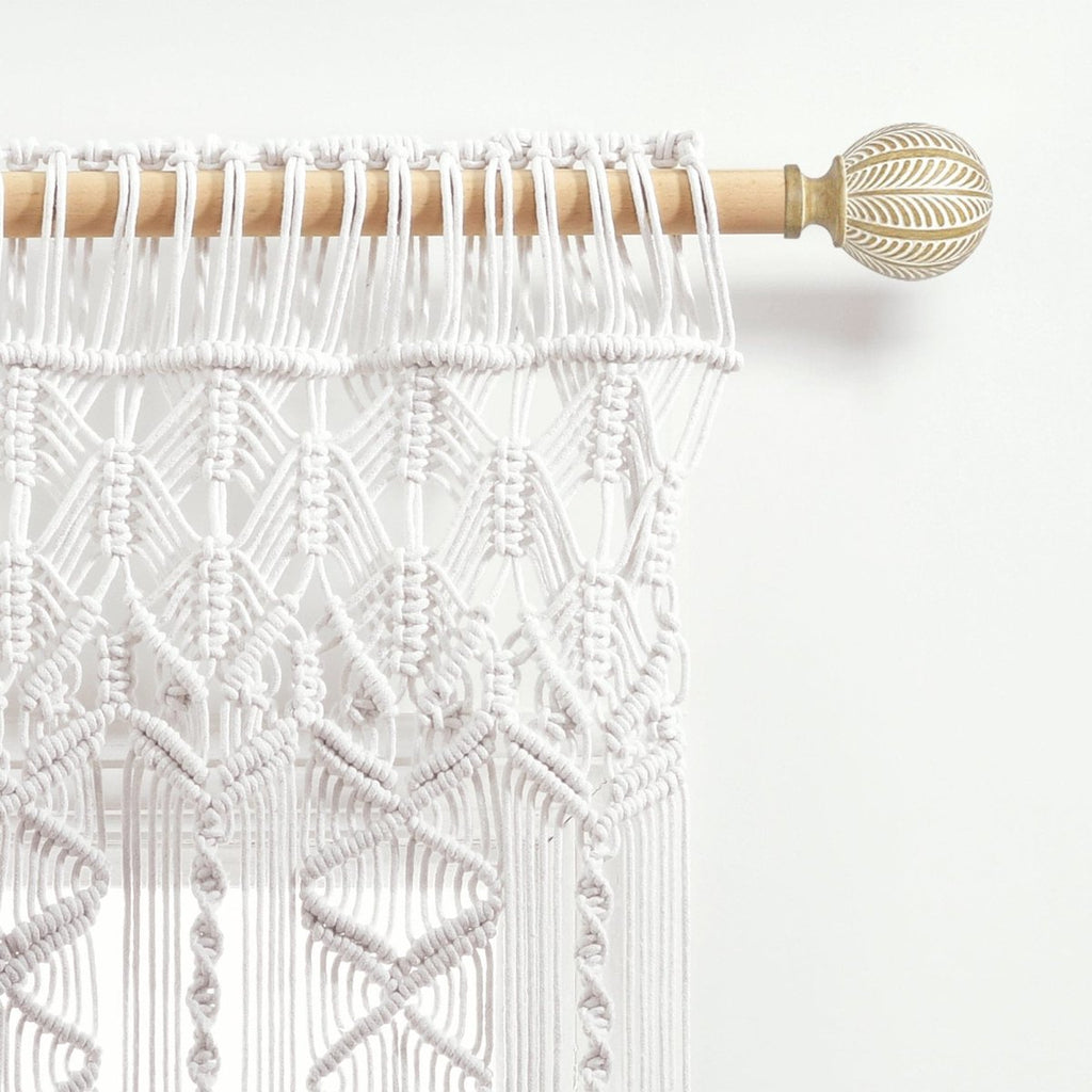 Boho Macrame Textured Cotton Valance