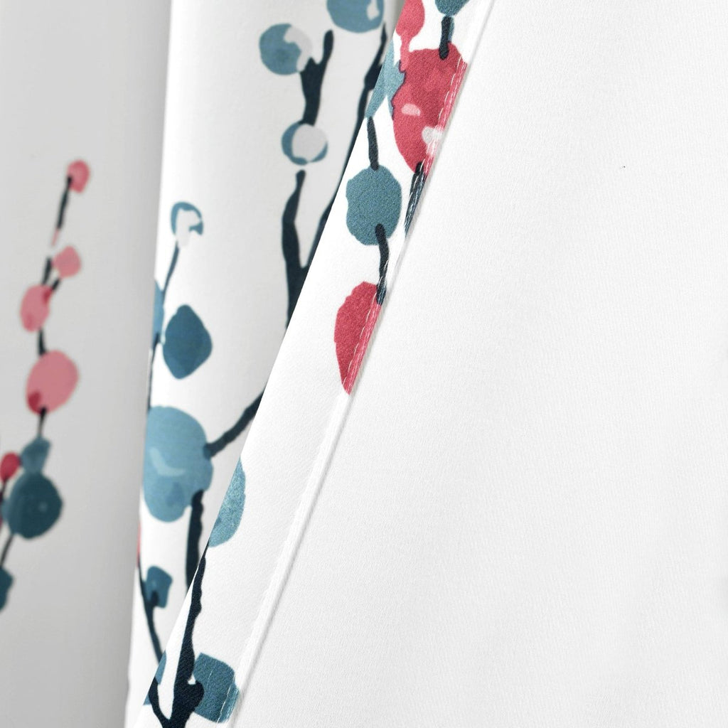 Mirabelle Watercolor Floral Light Filtering Window Curtain Panel Set
