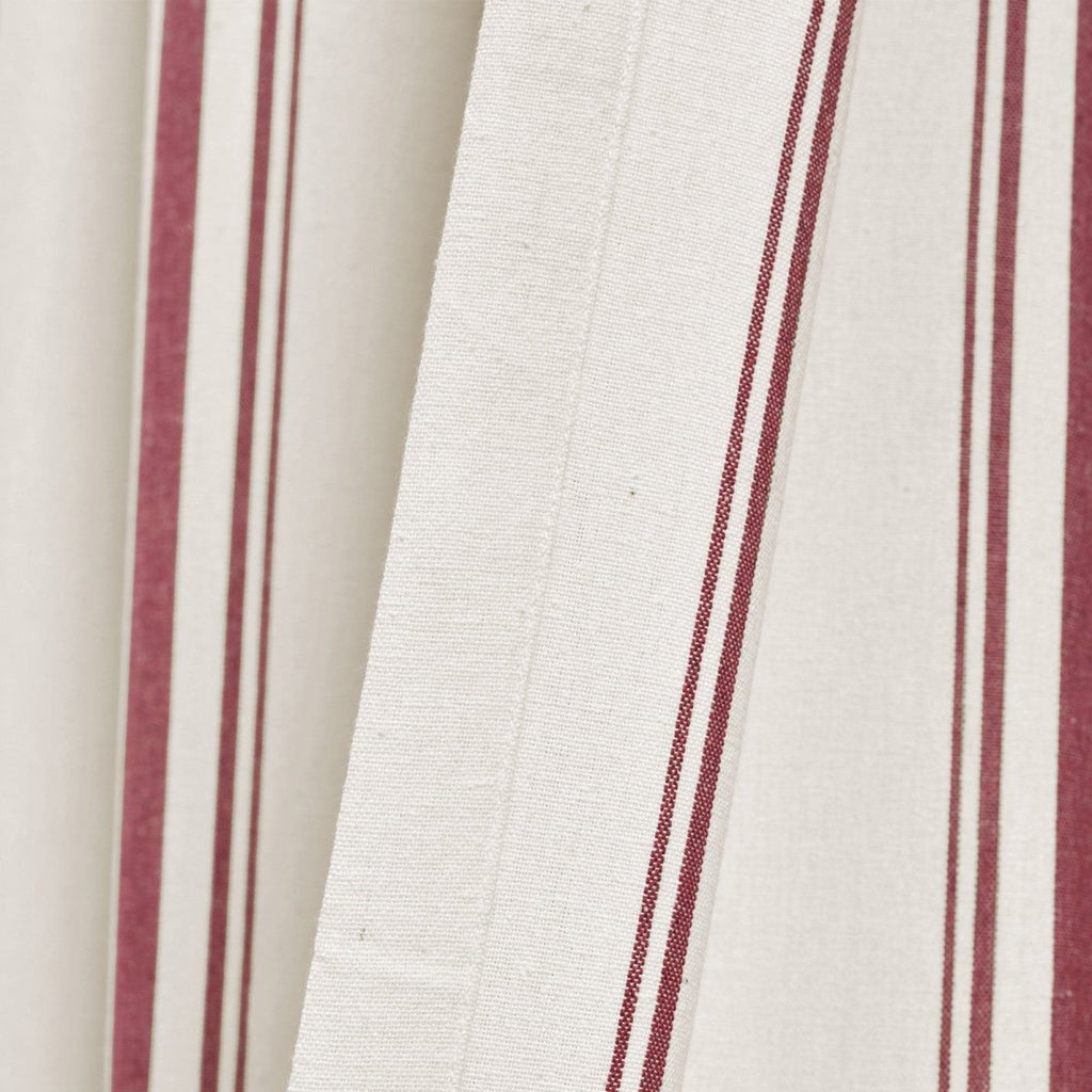 Farmhouse Stripe Yarn Dyed Recycled Cotton Blend Window Curtain Panel Set
