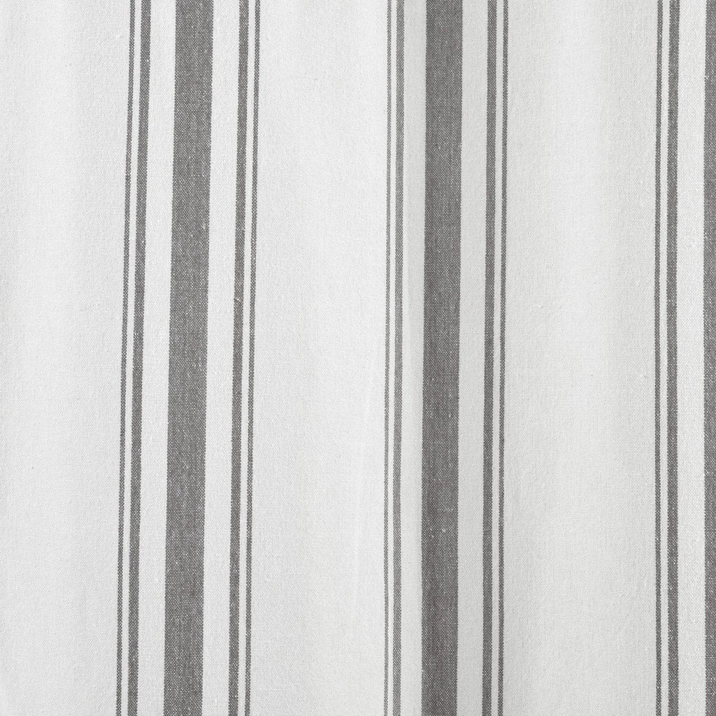 Farmhouse Stripe Yarn Dyed Recycled Cotton Blend Window Curtain Panel Set