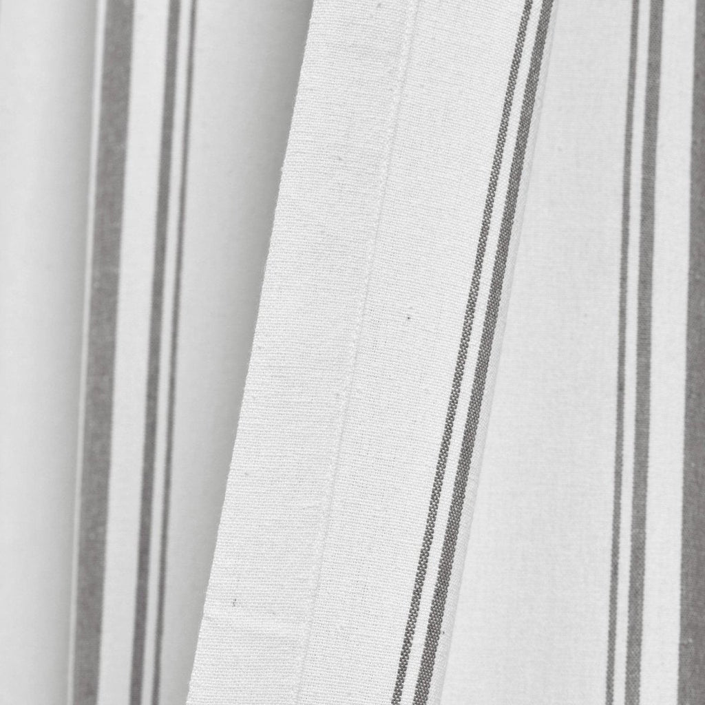 Farmhouse Stripe Yarn Dyed Recycled Cotton Blend Window Curtain Panel Set