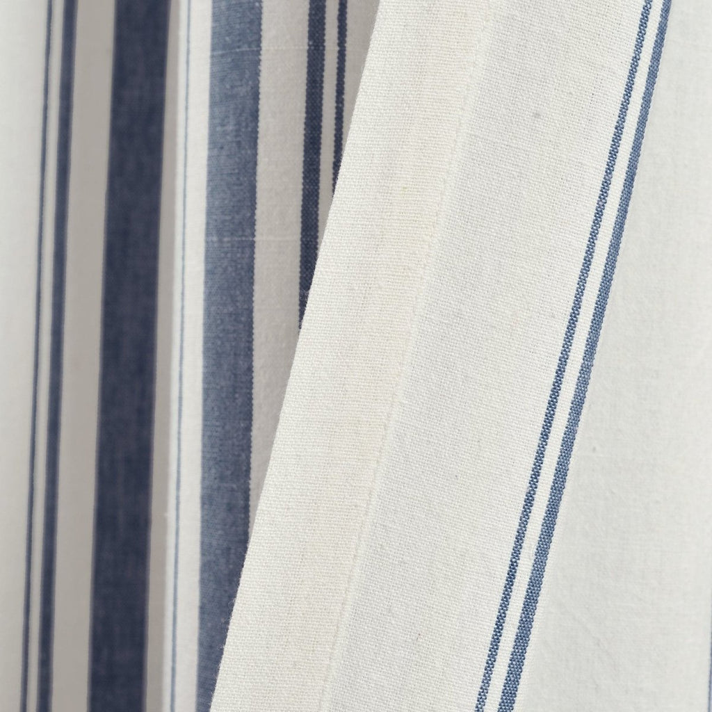 Farmhouse Stripe Yarn Dyed Recycled Cotton Blend Window Curtain Panel Set