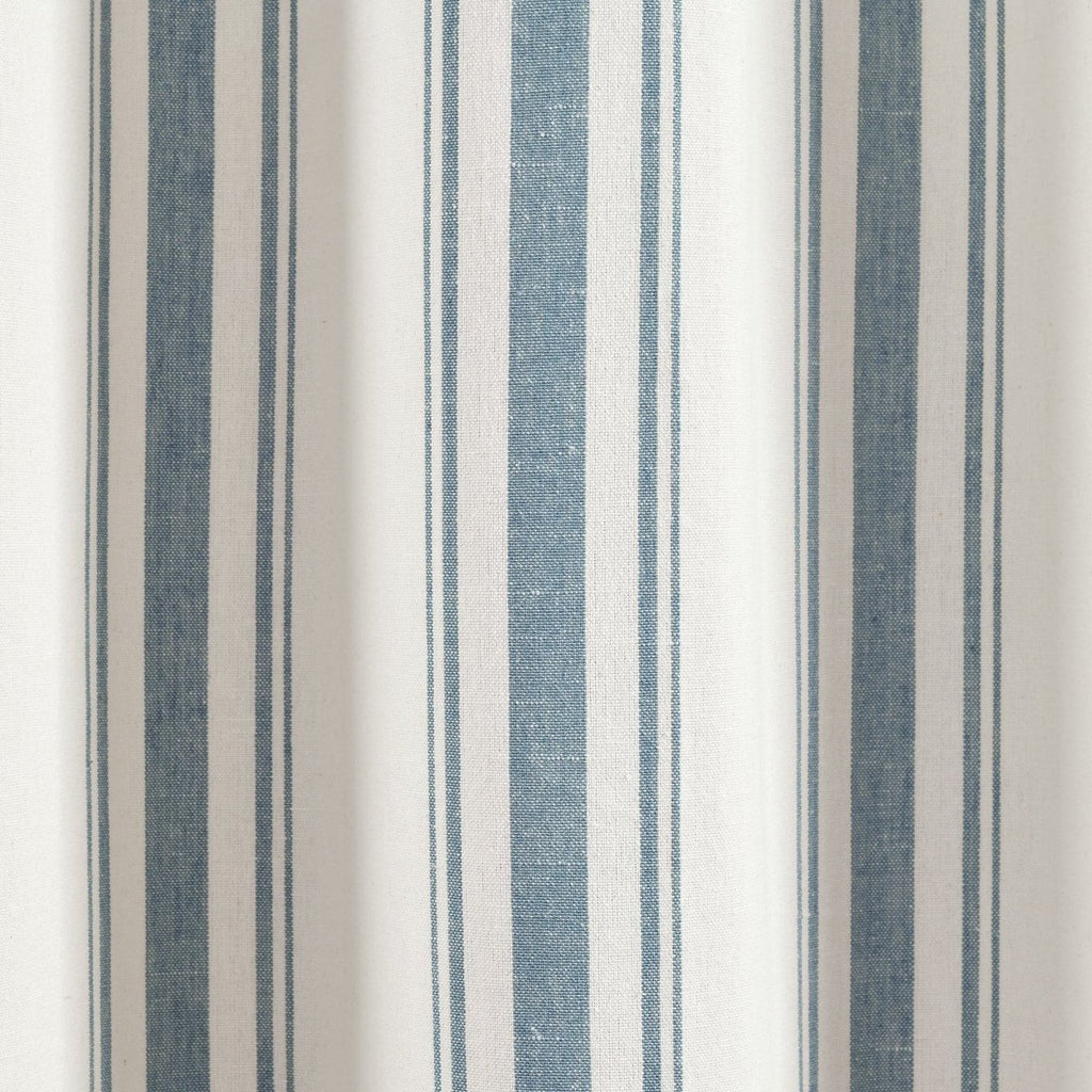 Farmhouse Stripe Yarn Dyed Recycled Cotton Blend Window Curtain Panel Set
