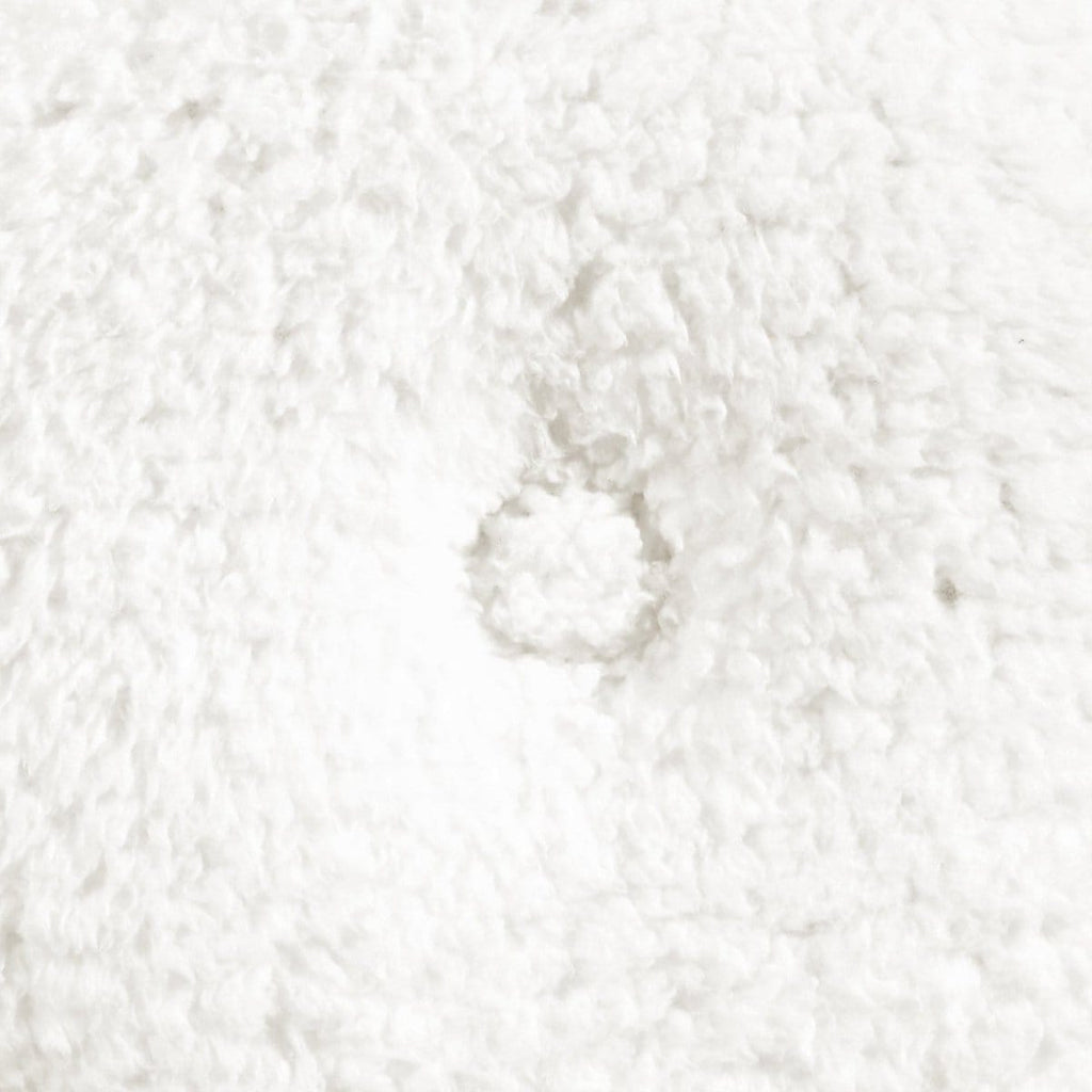 Button Soft Sherpa Round Throw Pillow