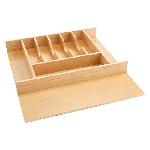 Natural Maple Wood 9 Compartment Silverware Drawer Organizer T56241