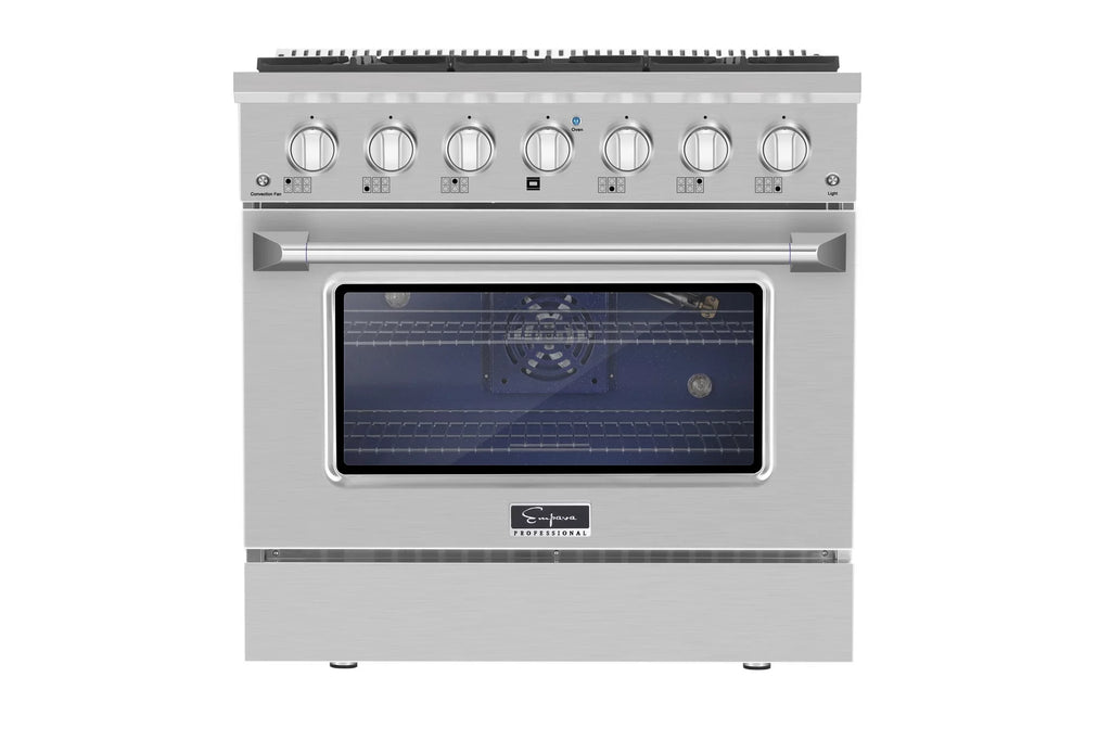 36 in. 5.2 cu. ft. Single Oven Gas Range with 6 Sealed Burners and Continuous Grates in Stainless Steel G664652