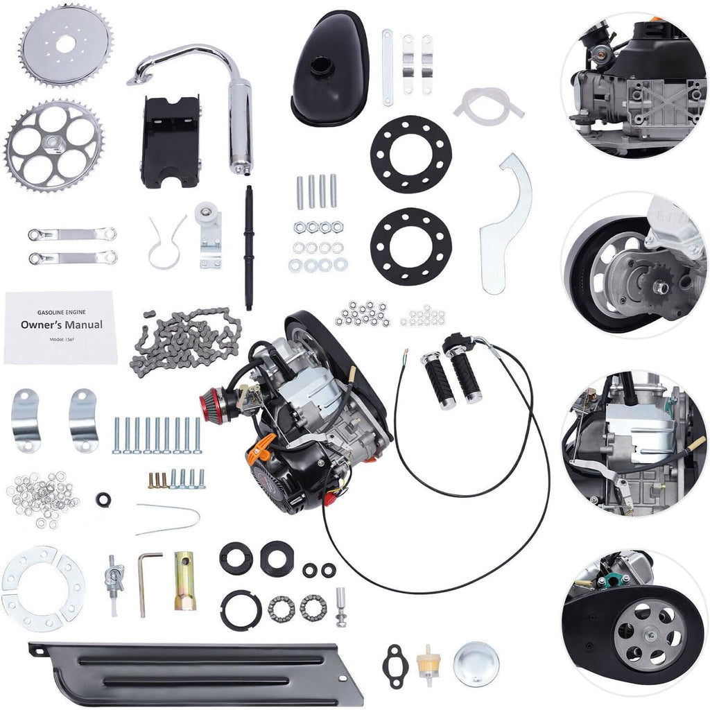 4 Stroke 100cc Single Cylinder Motor Engine Gas Motorized Bicycle DIY Kit 3HP Z40978