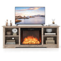 Black 70-inch Wooden Electric Fireplace TV Stand with Remote Control Q956