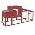 White Wooden Chicken Coop with Wheels G282