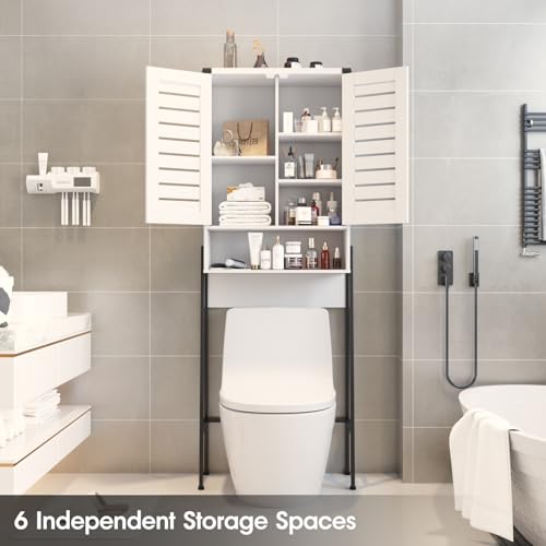 White 2-Door Over Toilet Storage Cabinet E55523