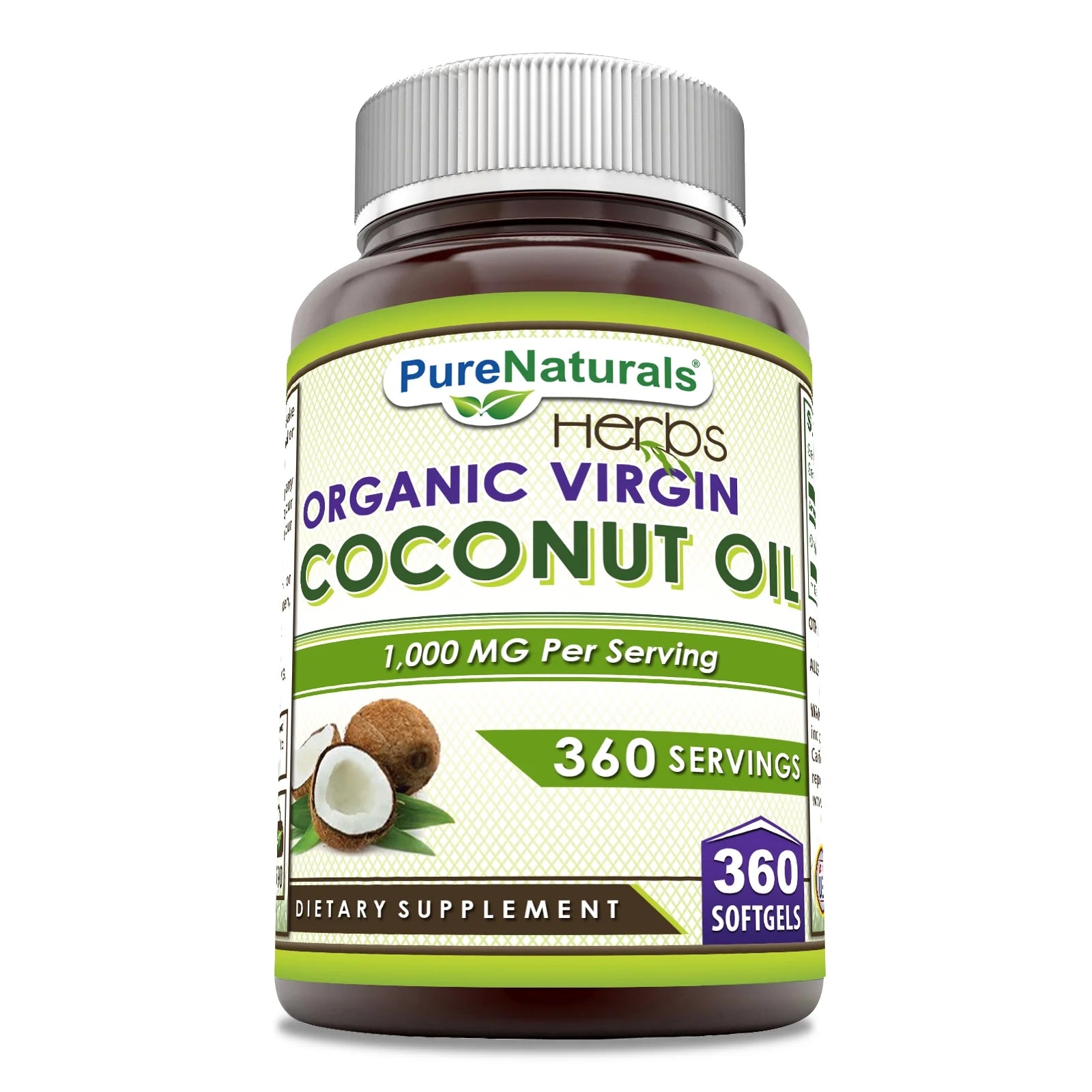 Extra Virgin Coconut Oil 1000mg 360 Softgels Supplement D26781