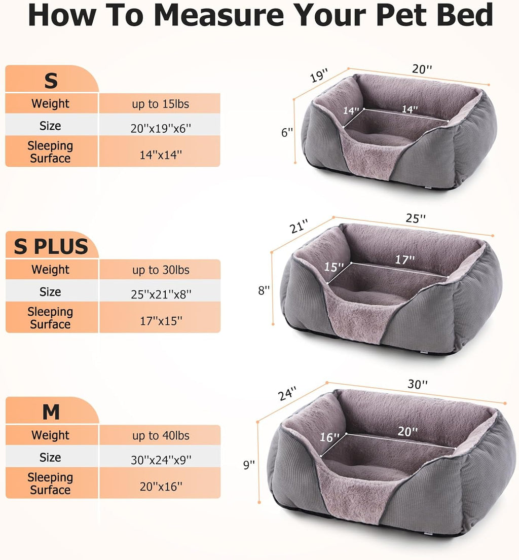 Grey Soft Rectangle Pet Bed 25x21in I886656