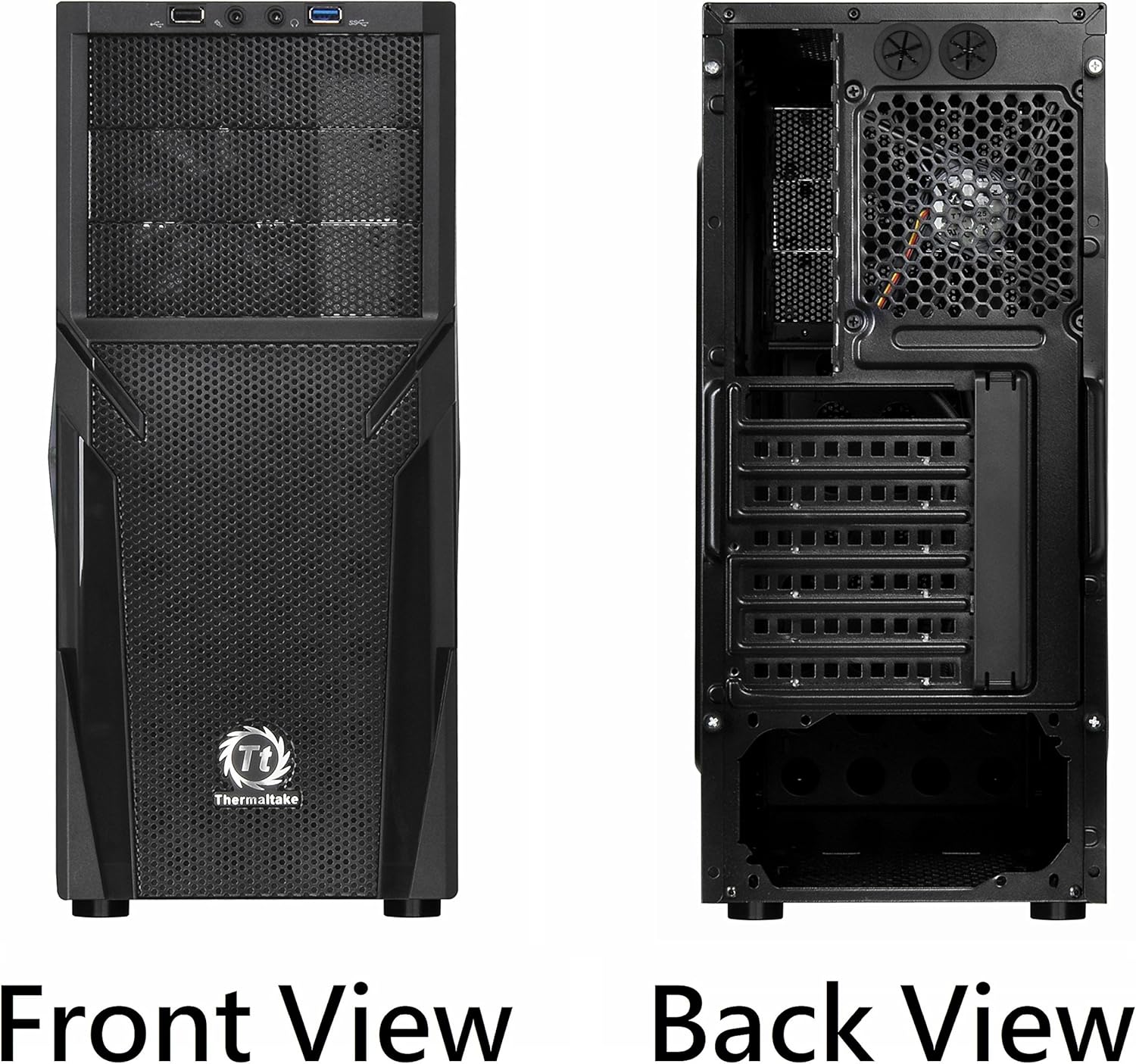 Black SPCC ATX Mid Tower Computer Chassis X208797