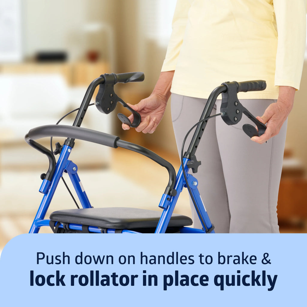 Blue Steel Rollator Walker with 6” Wheels I39417