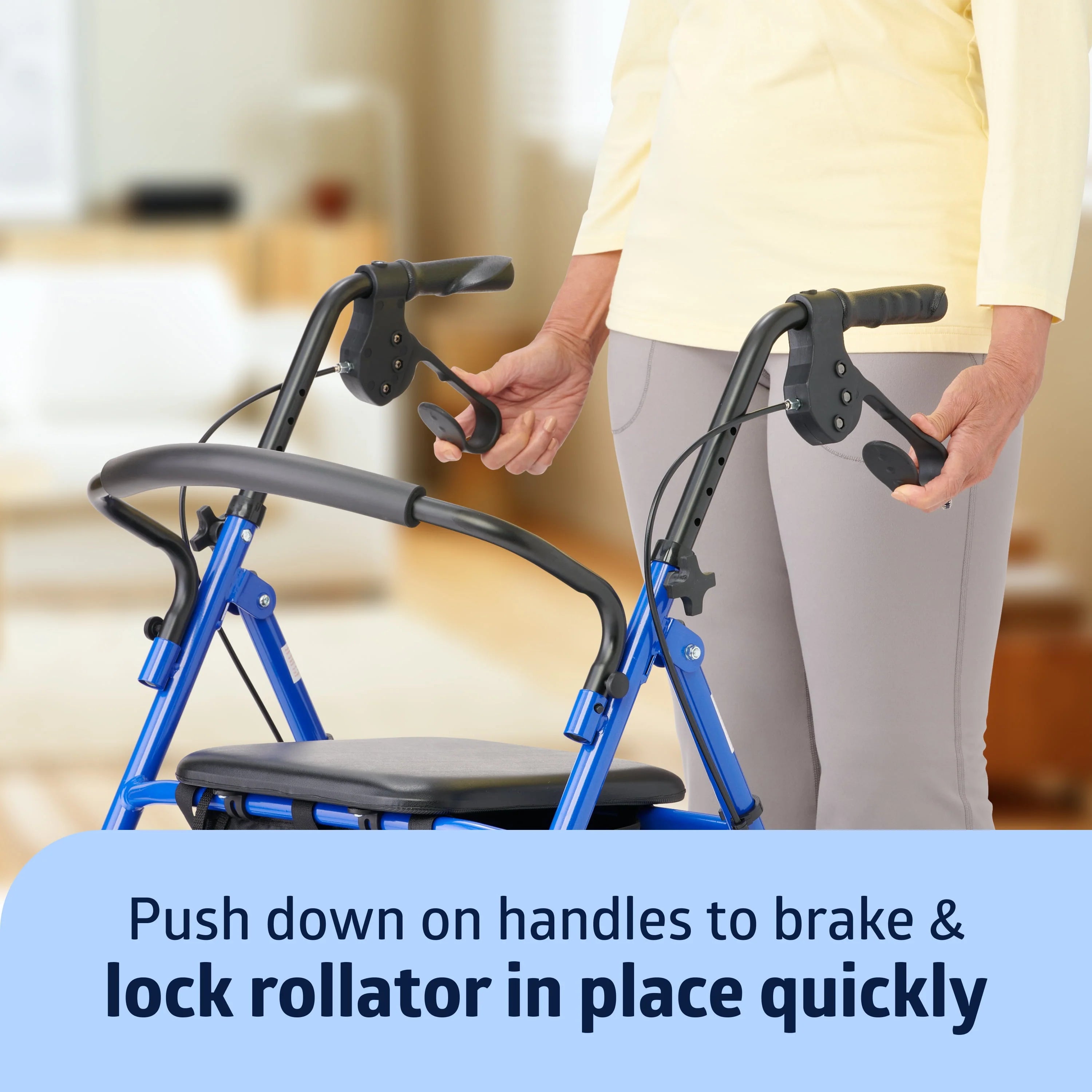 Blue Steel Rollator Walker with 6” Wheels I39417
