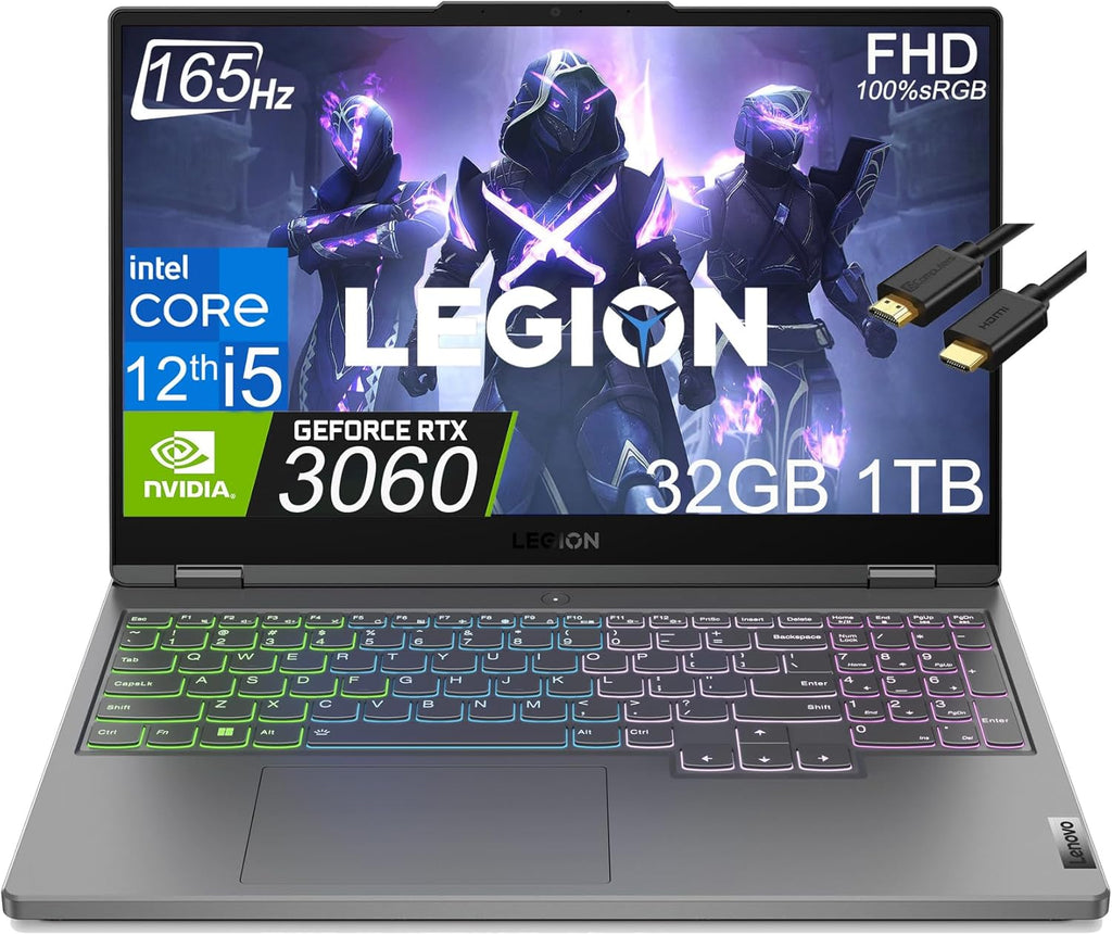 15.6" FHD IPS 165Hz Gaming Laptop with 32GB DDR5 RAM, 1TB PCIe SSD, GeForce RTX 3060, Intel Core i5, 4-Zone RGB Backlit KB, WiFi 6E, Win 11 Home T267
