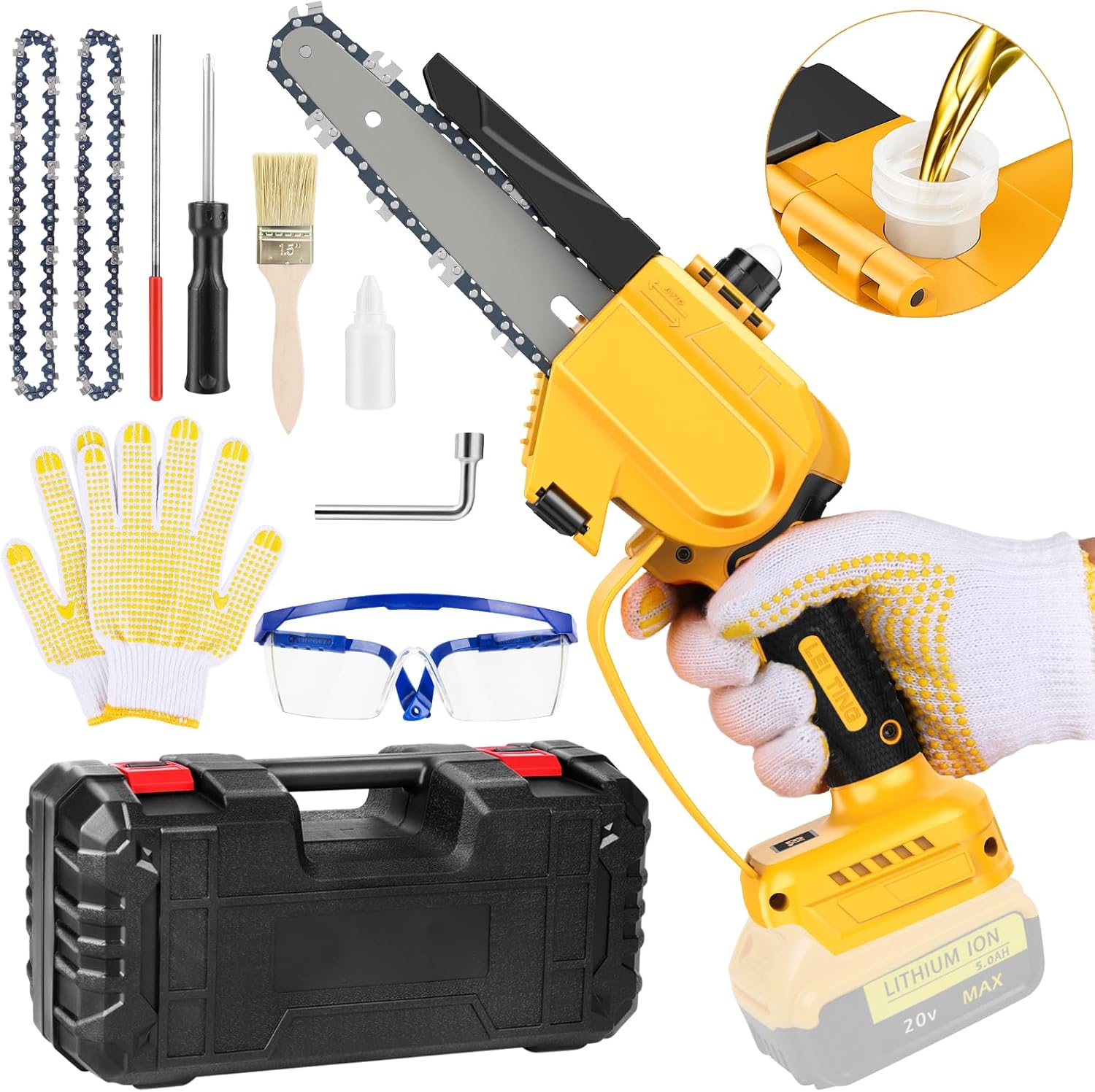 6 Inch Cordless Mini Chainsaw with Brushless Motor L8765