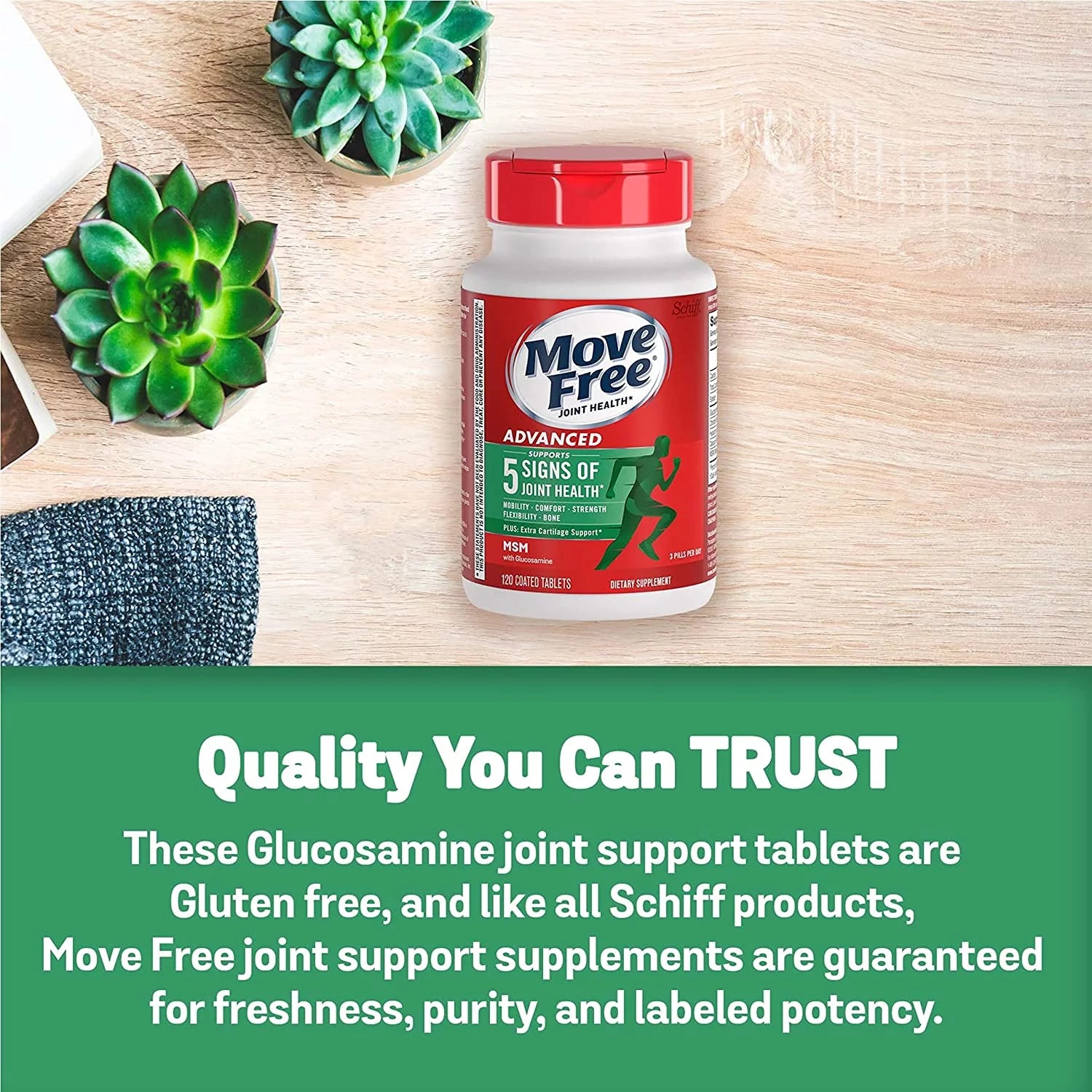 120ct Coated Tablets Glucosamine Chondroitin MSM Supplement Q47976
