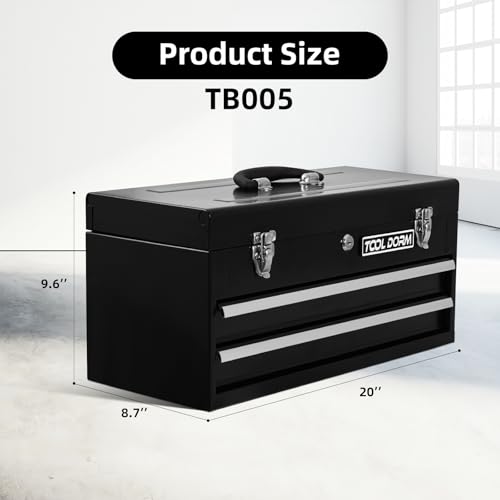 Black 3 Drawer Steel Metal Tool Box F48337