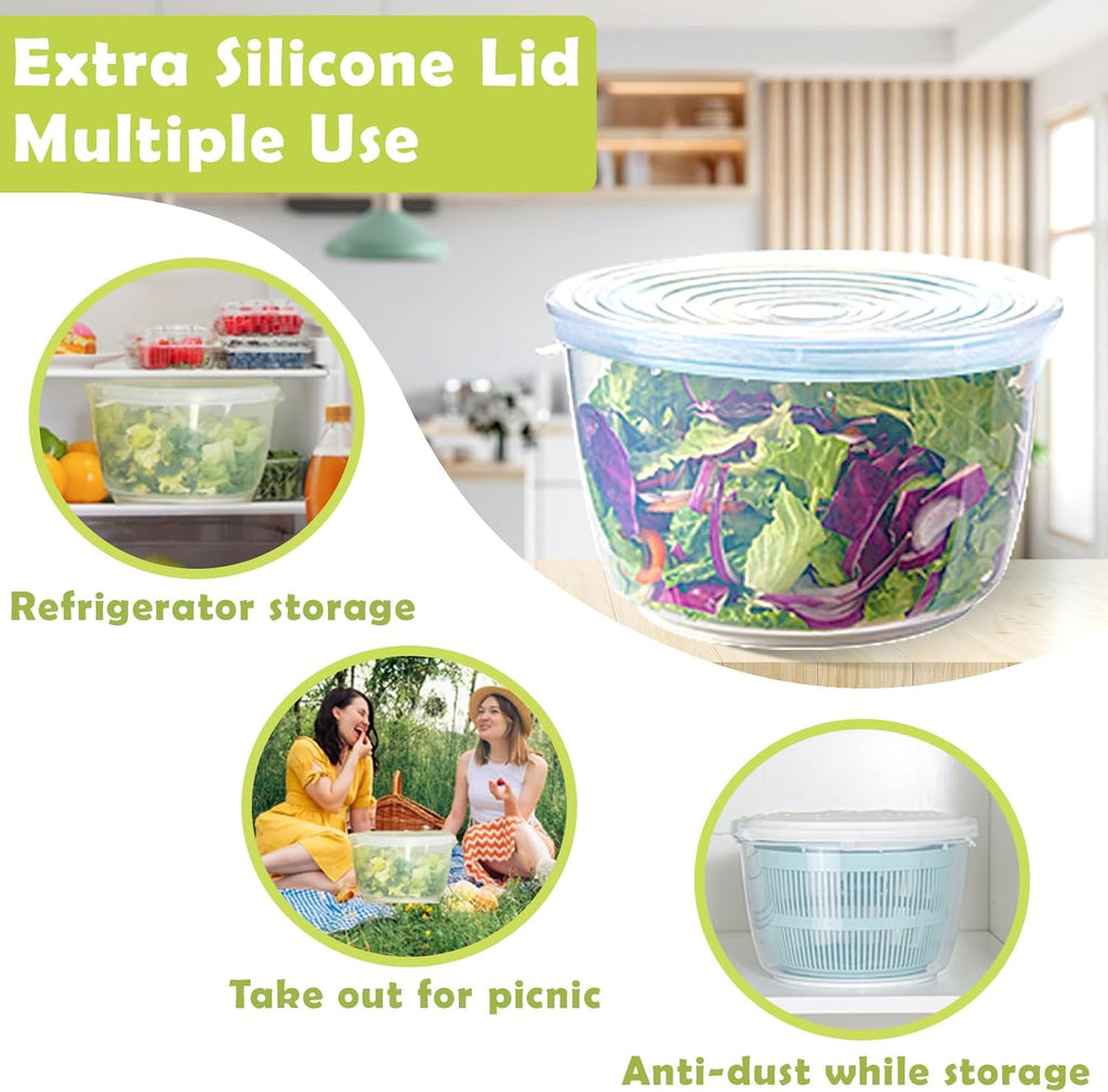 4.8 Qt Large Capacity Salad Spinner with Storage Lid Z390774
