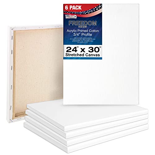 24 x 30 inch 6-Pack Stretched Canvas 12-Ounce Triple Primed 100% Cotton T44725