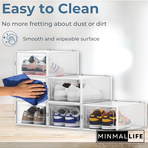 6 Pack Clear Plastic Stackable Shoe Boxes U88329