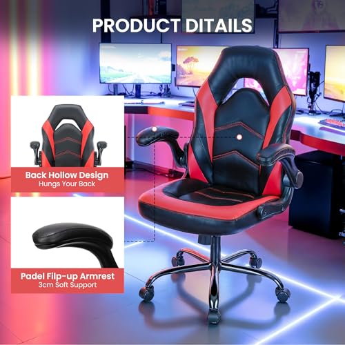 Red/Black Gaming Chair with Footrest G6397