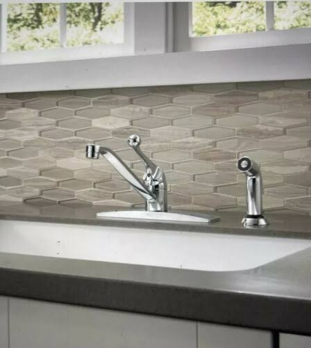 Single Handle Kitchen Faucet with Spray - Chrome W1663